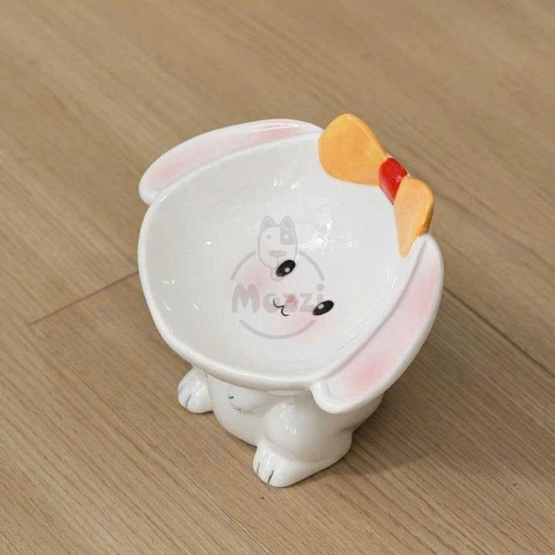 Chén bát ăn sứ cho chó mèo đế cao chống gù hình động vật