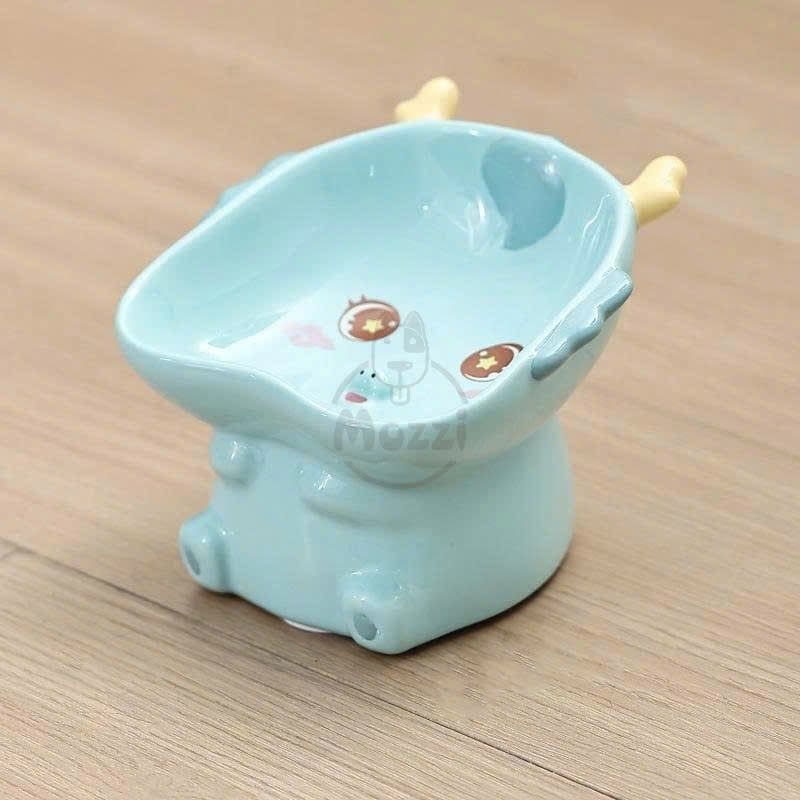 Chén bát ăn sứ cho chó mèo đế cao chống gù hình động vật
