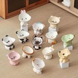  Chén bát ăn sứ cho chó mèo đế cao chống gù hình động vật 