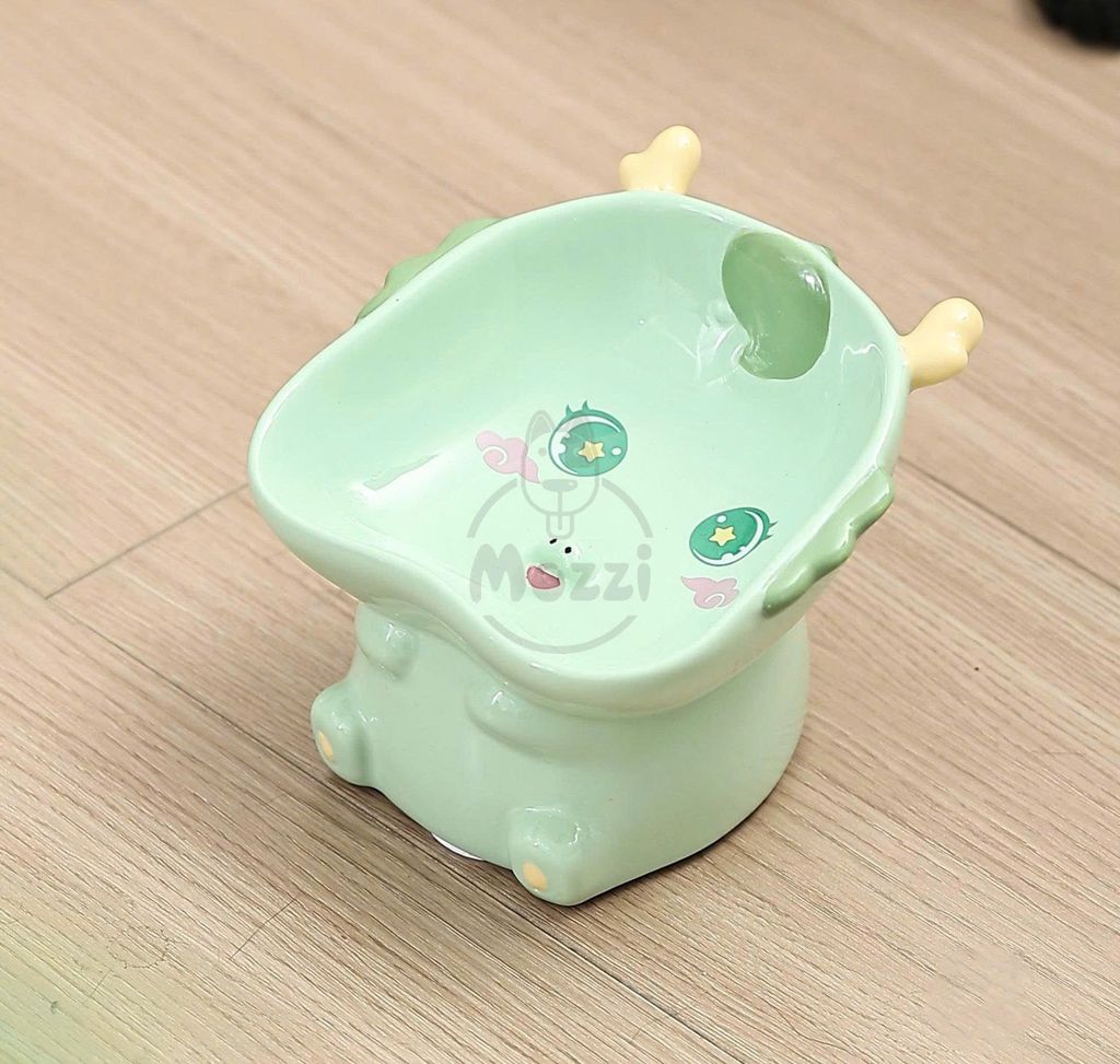Chén bát ăn sứ cho chó mèo đế cao chống gù hình động vật