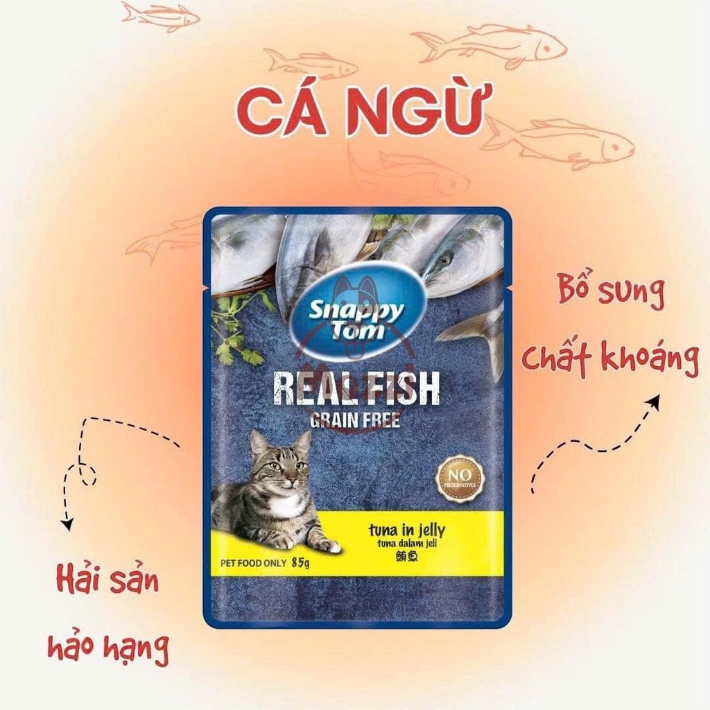 Pate cho mèo Snappy Tom Real Fish Real Meat