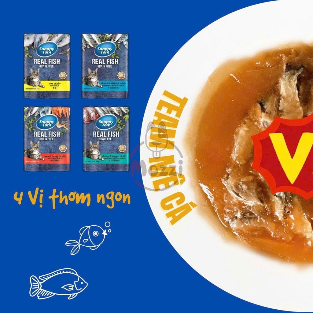 Pate cho mèo Snappy Tom Real Fish Real Meat