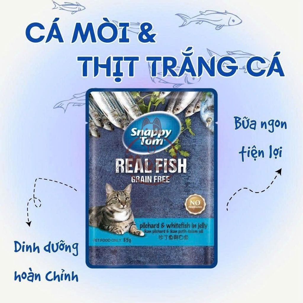 Pate cho mèo Snappy Tom Real Fish Real Meat