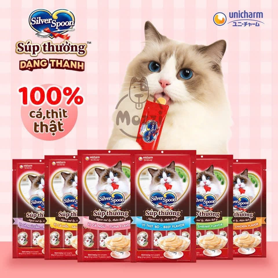 Súp thưởng cho mèo Silver Spoon Gói 4 thanh Bịch 56gr