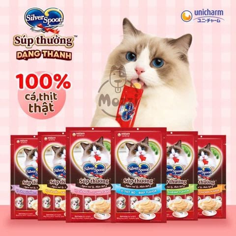  Súp thưởng cho mèo Silver Spoon Gói 4 thanh Bịch 56gr 