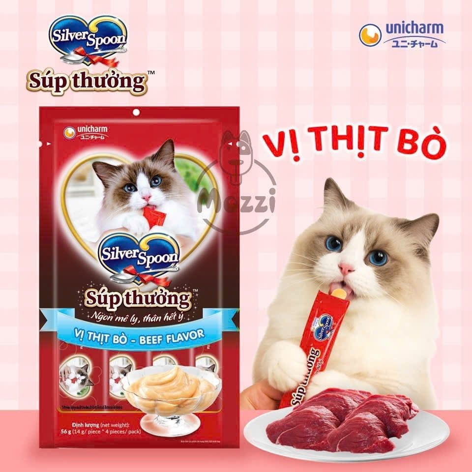 Súp thưởng cho mèo Silver Spoon Gói 4 thanh Bịch 56gr