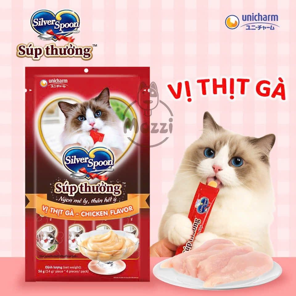 Súp thưởng cho mèo Silver Spoon Gói 4 thanh Bịch 56gr