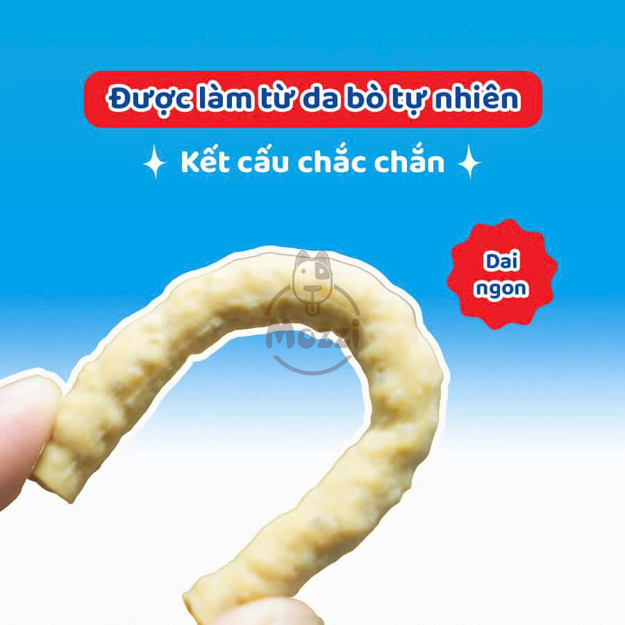 Snack cho chó Que gặm DoggyMan da bò sáp ong xoắn đôi sữa dê sạch răng thơm miệng