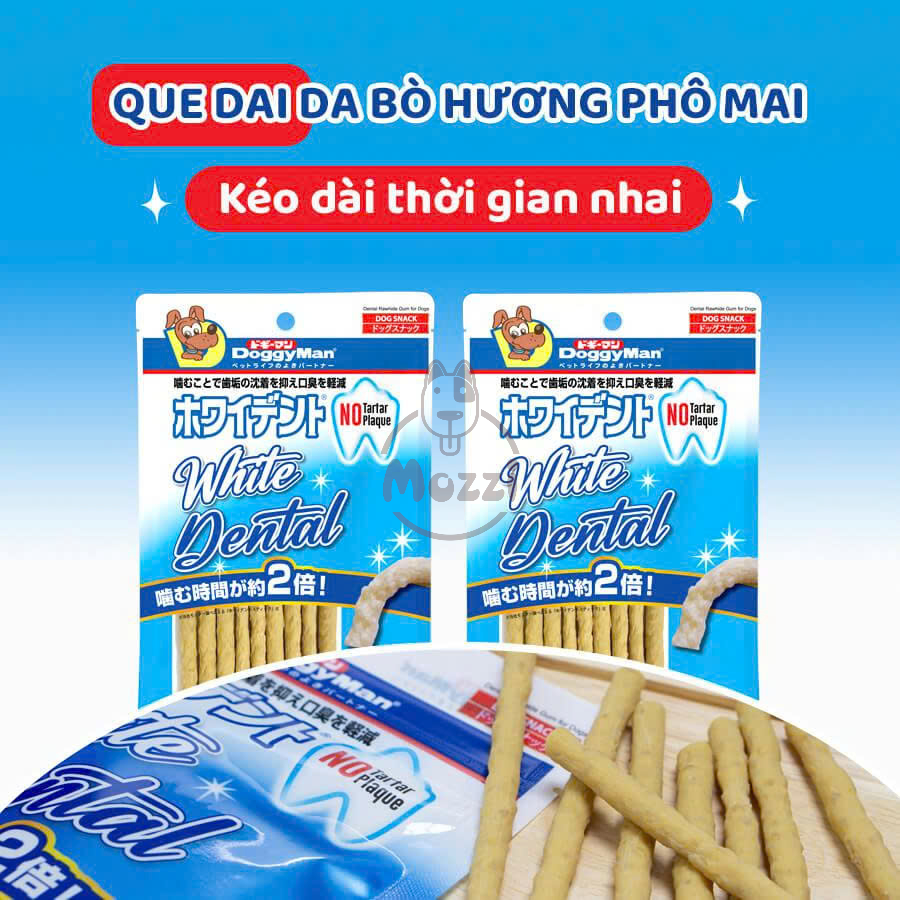 Snack cho chó Que gặm DoggyMan da bò sáp ong xoắn đôi sữa dê sạch răng thơm miệng