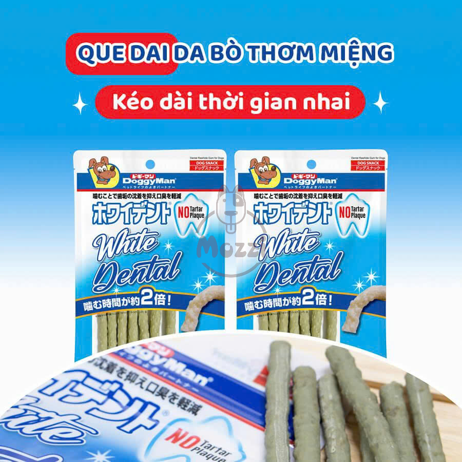 Snack cho chó Que gặm DoggyMan da bò sáp ong xoắn đôi sữa dê sạch răng thơm miệng
