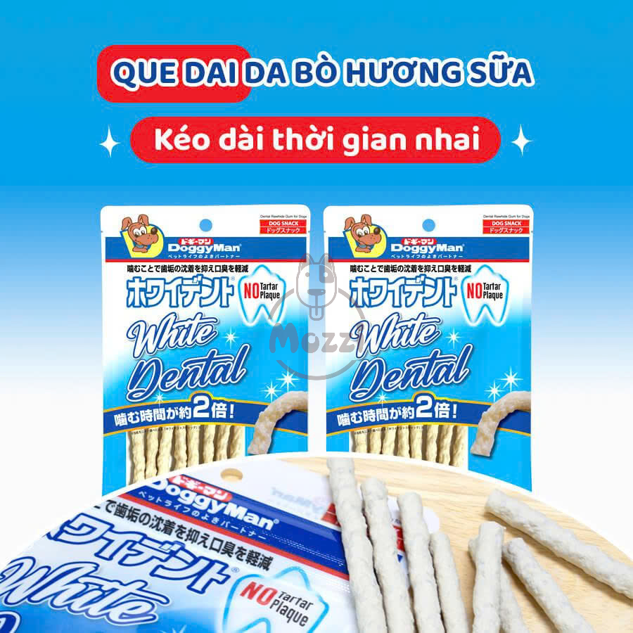 Snack cho chó Que gặm DoggyMan da bò sáp ong xoắn đôi sữa dê sạch răng thơm miệng