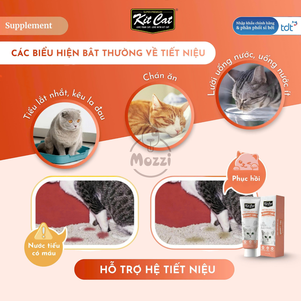 Gel dinh dưỡng cho mèo Kitcat hỗ trợ tiêu búi lông, tiết niệu và tăng cân Tuýp 120gr