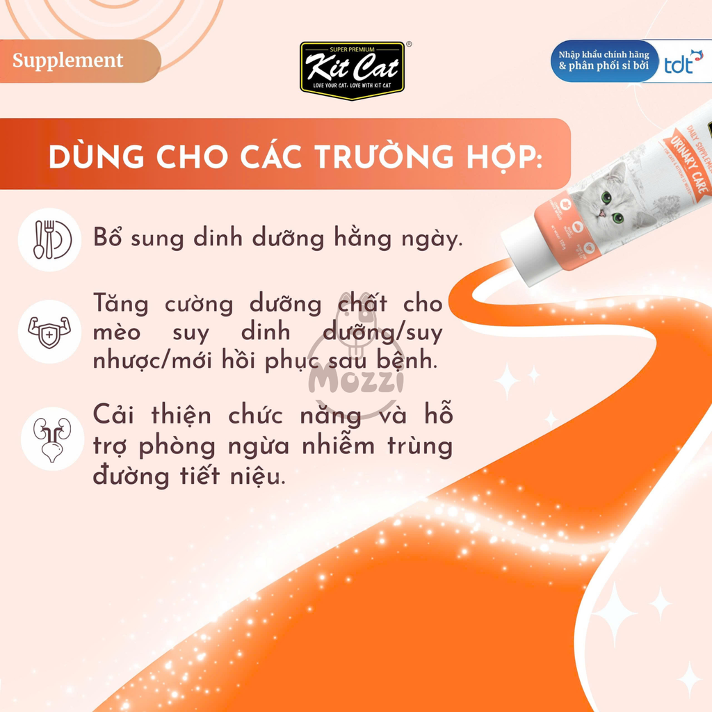 Gel dinh dưỡng cho mèo Kitcat hỗ trợ tiêu búi lông, tiết niệu và tăng cân Tuýp 120gr