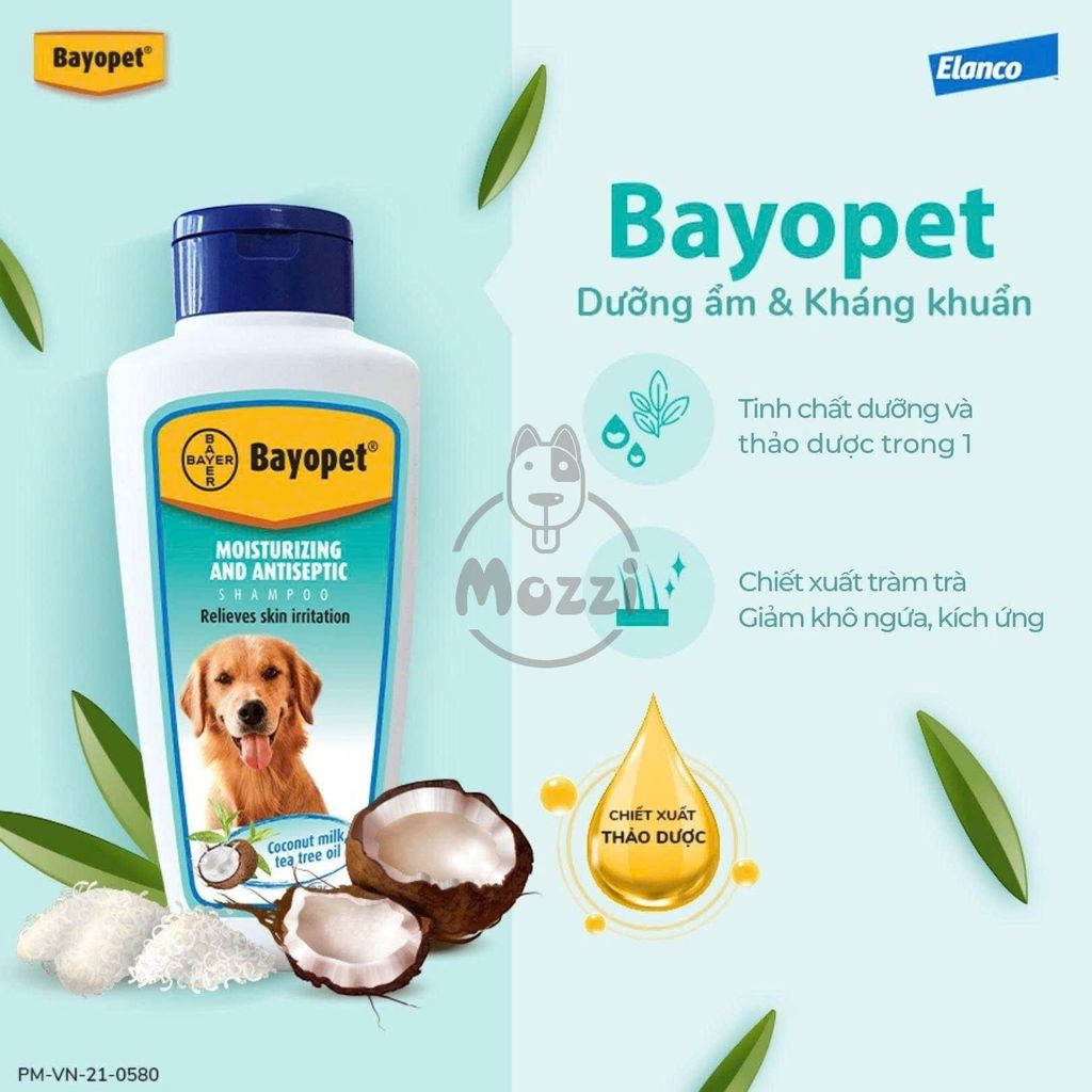 Sữa tắm chó mèo Bayer Bayopet mượt lông và ngăn ngừa xơ rối 275ml exp T3/2026