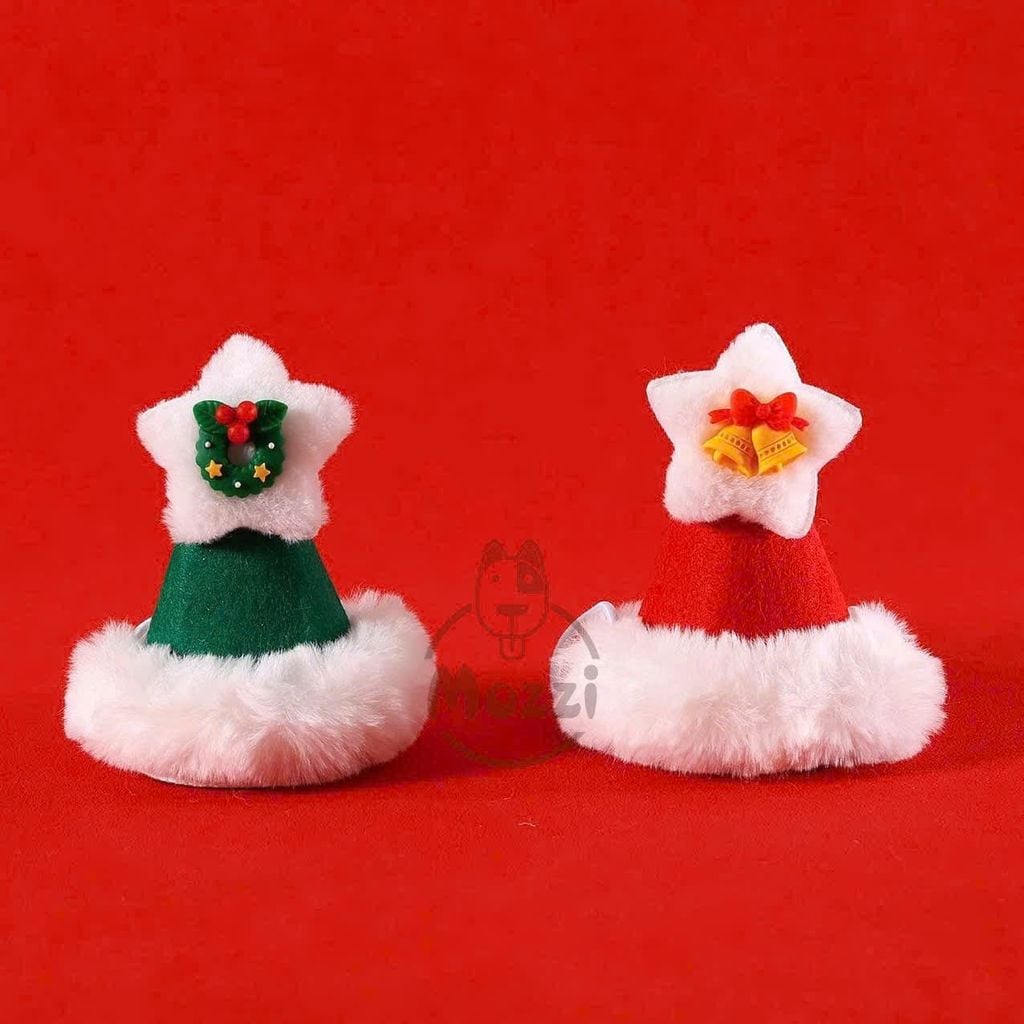 Phụ kiện Khăn len Nón noel cho chó mèo