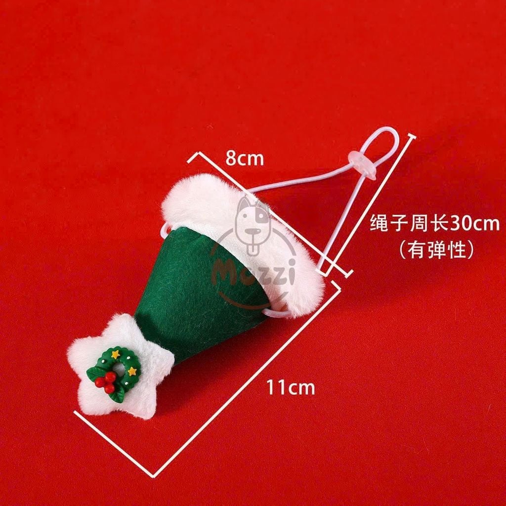 Phụ kiện Khăn len Nón noel cho chó mèo