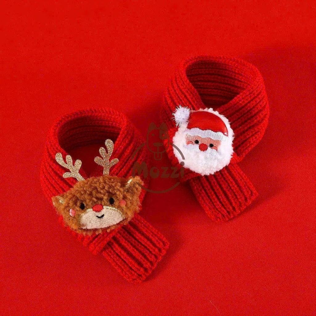 Phụ kiện Khăn len Nón noel cho chó mèo