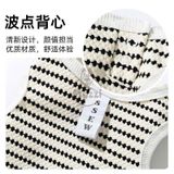  Áo ba lỗ SSEW chấm bi sọc ngang cho chó mèo 