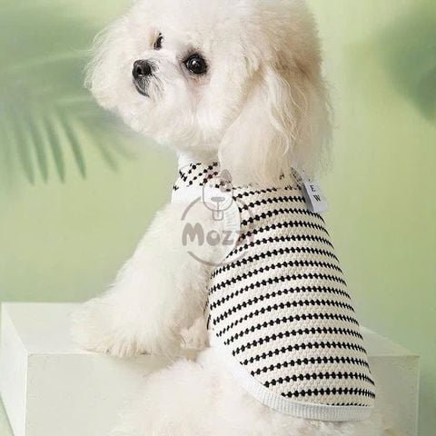 Áo ba lỗ SSEW chấm bi sọc ngang cho chó mèo