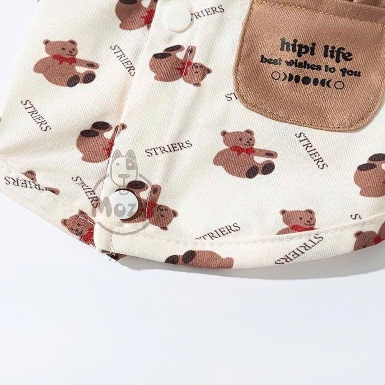 Áo Hipi Life Striers có túi tai thỏ nâu cho chó mèo