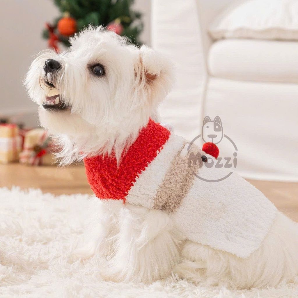 Áo bông Noel Ông già Santa mũi đỏ cho chó mèo