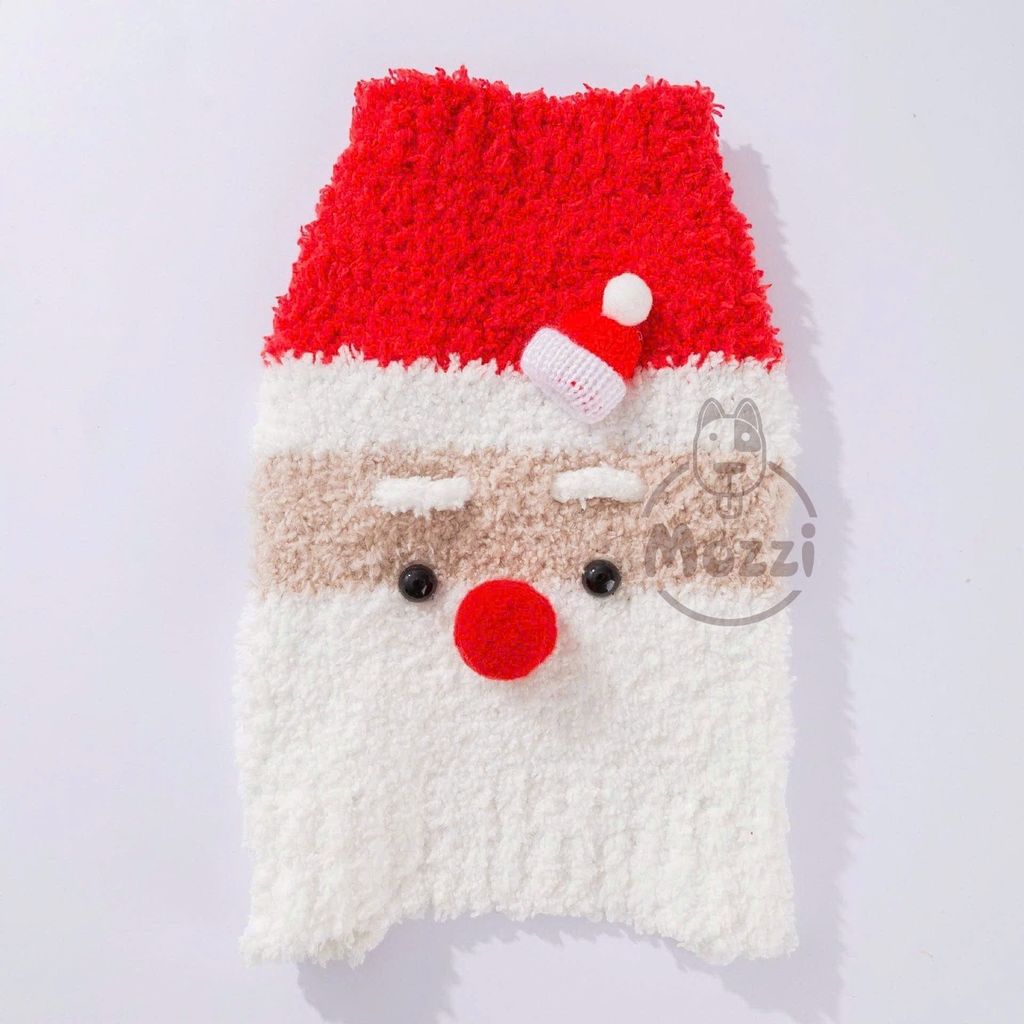 Áo bông Noel Ông già Santa mũi đỏ cho chó mèo