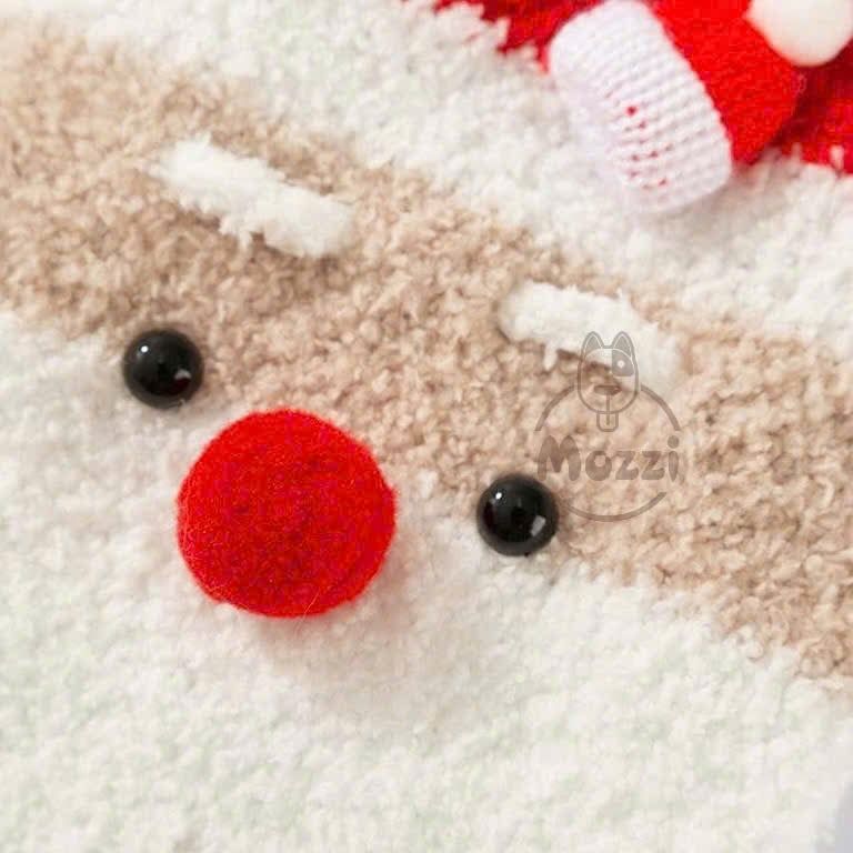 Áo bông Noel Ông già Santa mũi đỏ cho chó mèo