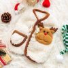 Áo bông Cardigan Noel nút bấm có túi khoen dắt cho chó mèo