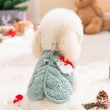  Áo bông Cardigan Noel nút bấm có túi khoen dắt cho chó mèo 