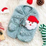  Áo bông Cardigan Noel nút bấm có túi khoen dắt cho chó mèo 