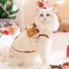 Áo bông Cardigan Noel nút bấm có túi khoen dắt cho chó mèo