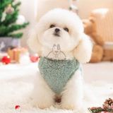 Áo bông Cardigan Noel nút bấm có túi khoen dắt cho chó mèo 