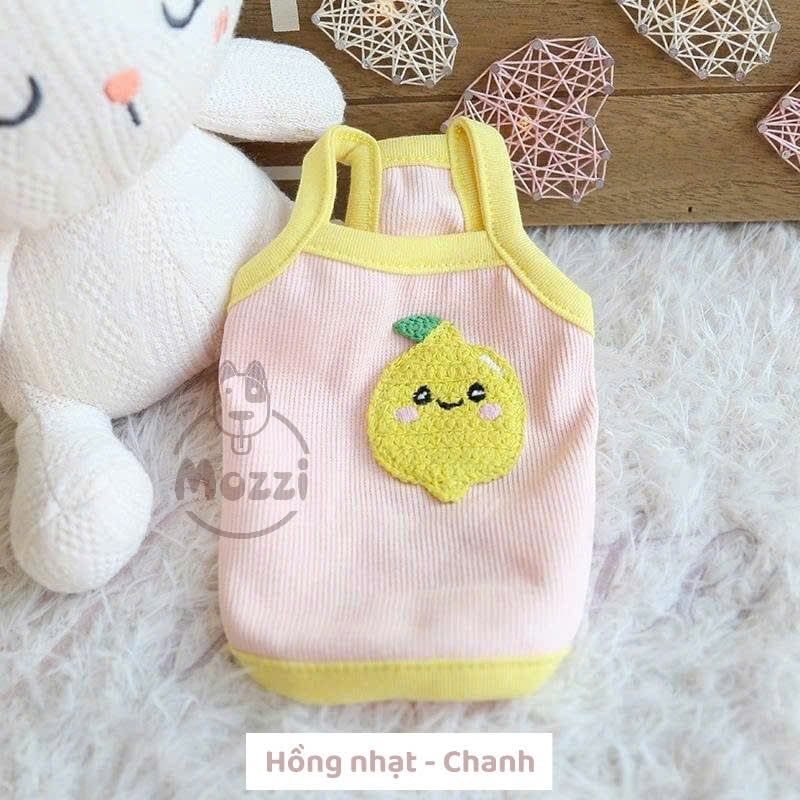 Áo 2 dây mini size thêu nổi cho chó mèo nhỏ