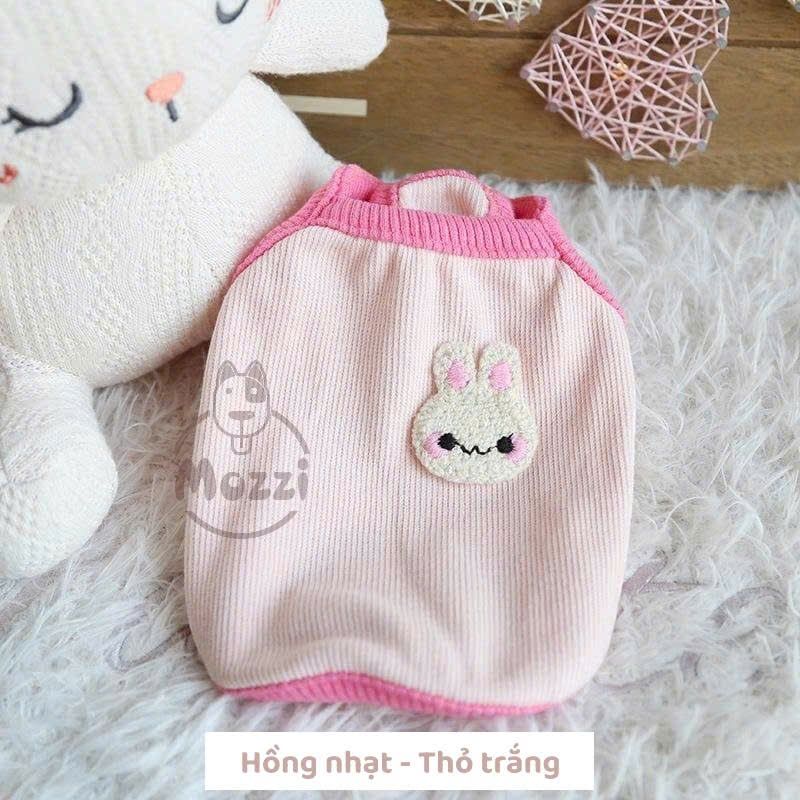 Áo 2 dây mini size thêu nổi cho chó mèo nhỏ