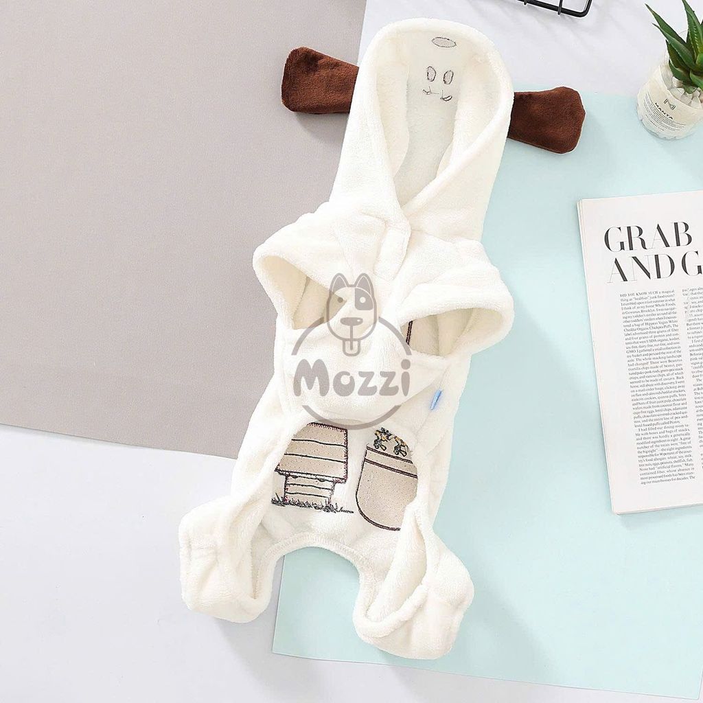 Áo liền chân Snoopy Dog có nón cho chó mèo