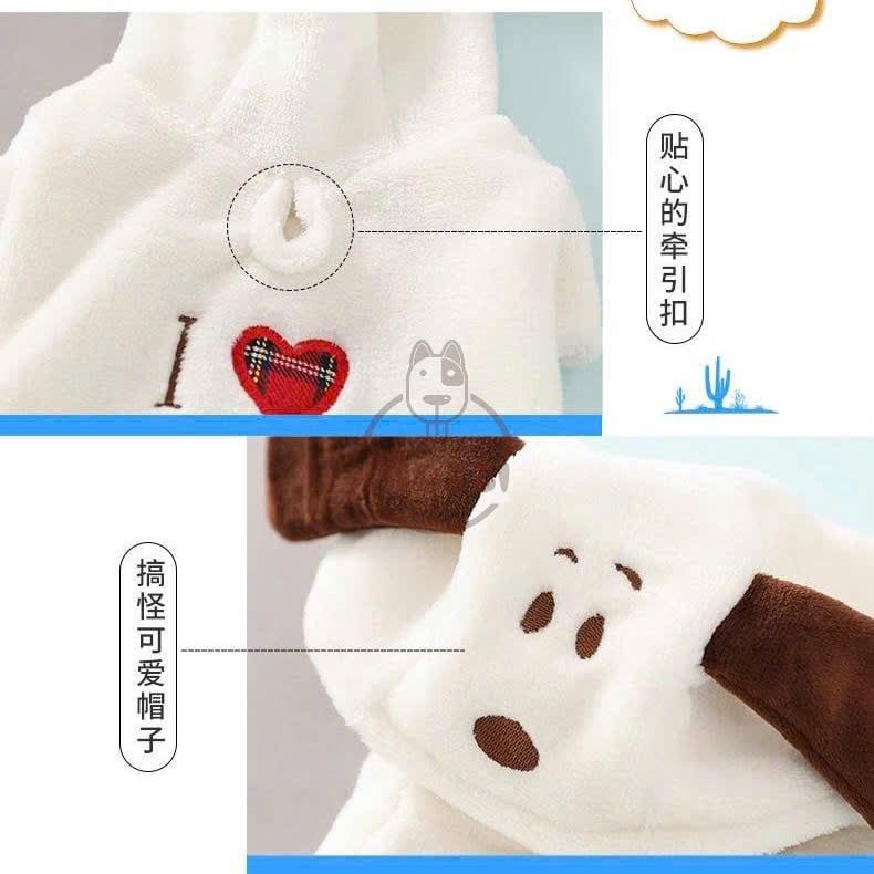 Áo liền chân Snoopy Dog có nón cho chó mèo