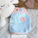  Áo 2 dây mini size thêu nổi cho chó mèo nhỏ 