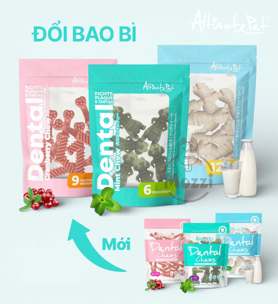 Snack cho chó Xương gặm sạch răng thơm miệng Dental Chews Altimate Pet