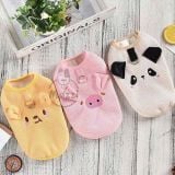  Áo 3 lỗ vải tổ ong có khoen dắt cho chó mèo 