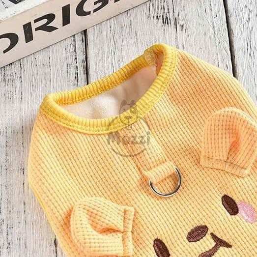 Áo 3 lỗ vải tổ ong có khoen dắt cho chó mèo