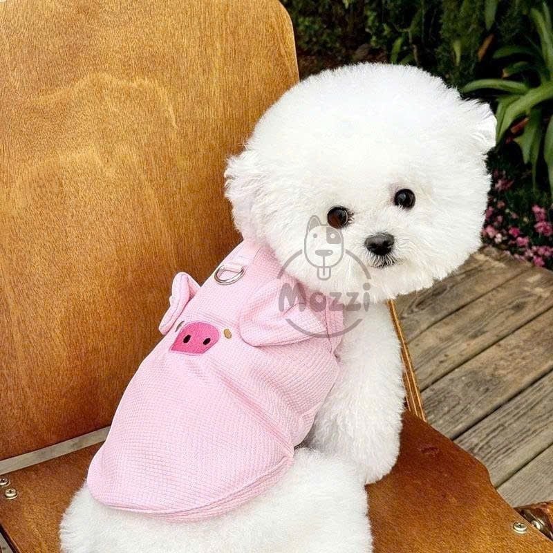 Áo 3 lỗ vải tổ ong có khoen dắt cho chó mèo
