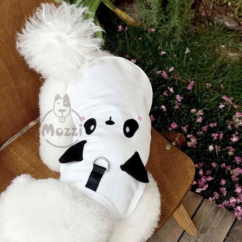 Áo 3 lỗ vải tổ ong có khoen dắt cho chó mèo