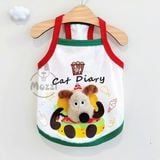  Áo 2 dây Cat Diary hình nổi cho chó mèo 