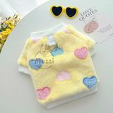  Áo bông ấm có tay kèm khoen dắt cho chó mèo 