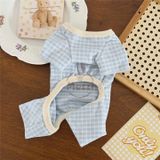  Áo liền chân caro mặt gấu trắng có khoen dắt cho chó mèo 