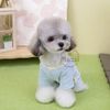 Áo liền chân caro mặt gấu trắng có khoen dắt cho chó mèo