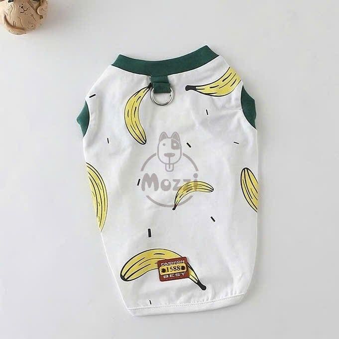 Áo 3 lỗ quả chuối có khoen dắt cho chó mèo