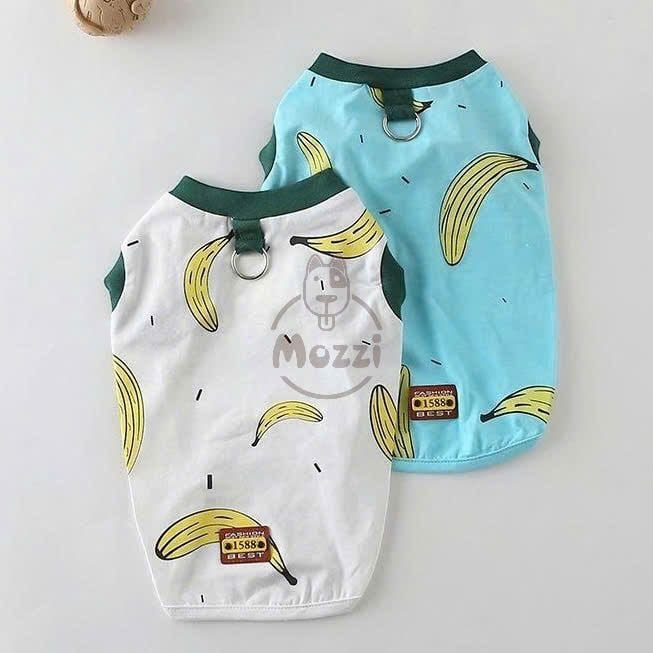 Áo 3 lỗ quả chuối có khoen dắt cho chó mèo
