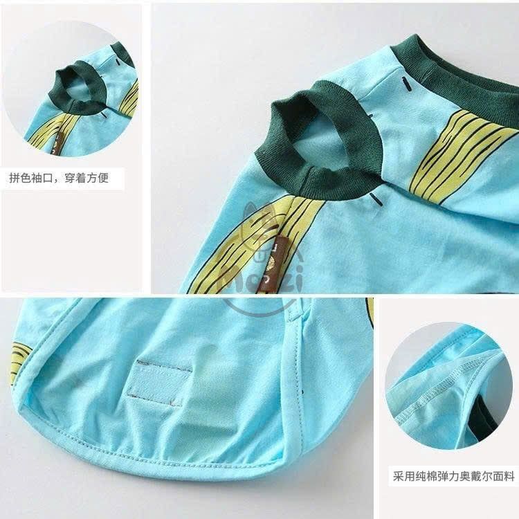 Áo 3 lỗ quả chuối có khoen dắt cho chó mèo