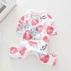 Áo liền chân trái dâu Straw berry cho chó mèo